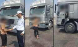 توقیف کامیون ۱۰ چرخ با راننده ۱۷ ساله در اهواز