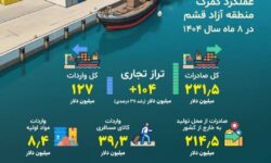 عبور تراز تجاری منطقه آزاد قشم از ۱۰۴ میلیون دلار