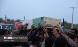پیکر مطهر شهید گمنام در روستای پالور سیریک تشییع و به خاک سپرده شد