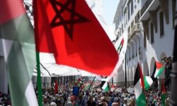 تجمع همبستگی با فلسطینی‌ها مقابل پارلمان مغرب