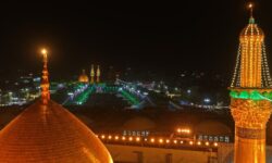 تصاویر هوایی از چراغانی کربلا در شب نیمه شعبان