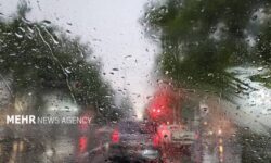 بارش باران در روستای گیزی از توابع بخش مرکزی مشهد