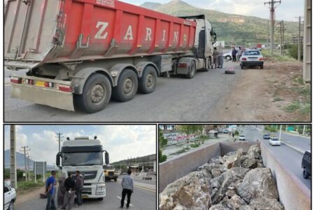 توقیف کامیون حامل سنگ سیلیس در بانه