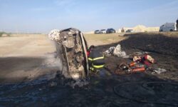 مرگ دلخراش راننده آریسان در آتش‌سوزی جاده جاسک