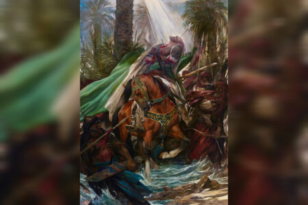«آهن و آفتاب» روح‌الامین منتشر شد؛ نقشی از صحنه شهادت حضرت ابوالفضل(ع)
