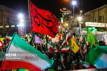 فریاد حمایت از لبنان در نود و سومین شب تجمع زنجانی‌ها