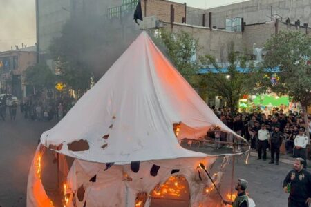 مراسم خیمه سوزان عصر عاشورا در قوچان