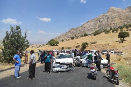 برخورد پراید و پژو در محور سروآباد ـ مریوان ۴ مصدوم برجا گذاشت